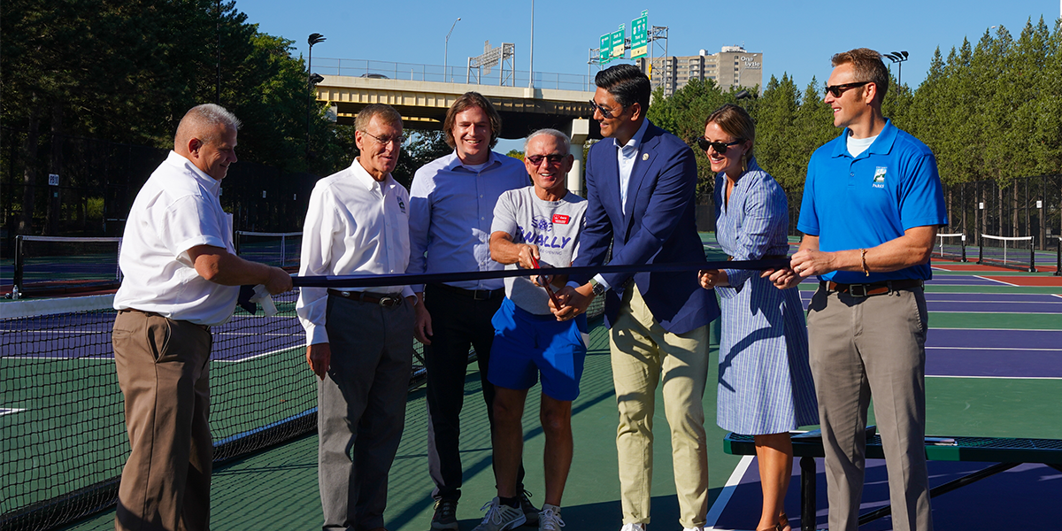 Pickleball courts ribbon cutting